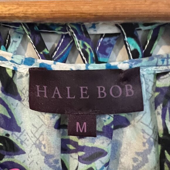 Hale Bob Silk Blouse Cut Out Paisley Size Medium M - Picture 6 of 8